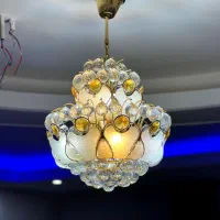 لوستر کریستالی طلایی|لوستر و چراغ آویز|تهران, عبدل‌آباد|دیوار
