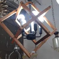لوستر۵شعله چوب فلزی