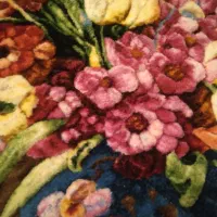 تابلو فرش گل برجسته بافت تبریز|تابلو فرش|کرمانشاه, |دیوار