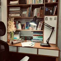 کتابخانه و میز تحریر و مطالعه|کتابخانه، شلف، قفسه‌های دیواری|گرمدره, |دیوار