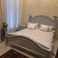 تختخواب دونفره از چوب راش با پاتختی مناسب جهیزیه