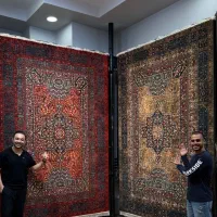 فرش ترکیب سبز قرمز ارزانتراز کل ایران فرش حدادی