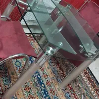 میز ناهار خوری ۴نفره خارجی ۴ عدد صندلی شیشه ۱۰میل
