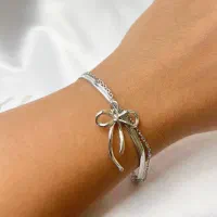 دستبند گردنبند استیل نقره ای رنگ ثابت