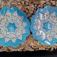 بشقاب مینادر۳سایزو۱جفت گلدان میناهمه باهم۲۸۰۰|صنایع دستی و سایر لوازم تزئینی|اصفهان, کساره|دیوار