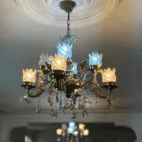 لوستر برنجی در حد نو ۸ شعله