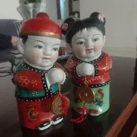 دو عدد مجسمه قدیمی طرح ژاپنی