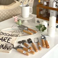 ست ابزار آشپزخانه چوبی  استیل