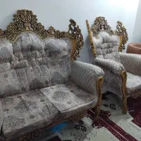 مبل ۷ نفره سلطنتی و میز نهار خوری ۸ نفری دست ساز|مبلمان خانگی و میز عسلی|فومن, |دیوار