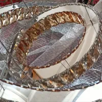 لوستر کریستال دو حلقه بدون استفاده و نو|لوستر و چراغ آویز|نجف‌آباد, نمازی|دیوار