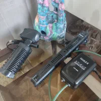 تجهیزات آکواریوم پمپ هوا و فیلتر داخلی و بخار