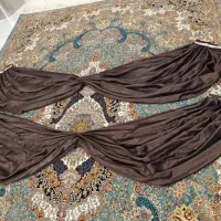 دوعدد والان پرده پذیرایی قهوه ای به طول ۱۸۳ سانت|پرده، رانر، رومیزی|شیراز, زرهی|دیوار