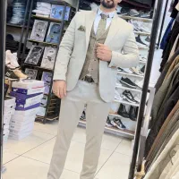 کت شلوار اسلیم فیت کرمی\ بهنام پلیس\|لباس|تبریز, |دیوار