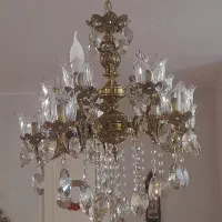 فروش لوستر ست سطل آشغال جا دستمالی و شمعدان برنز