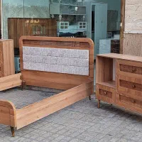 سرویس خواب ترند جدید پارچه ای تخت میز ارایش کمد