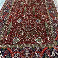 یک جفت فرش دستریس قشقائی درختی با گل های ابریشم