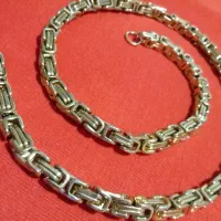 زنجیر گردنی استیل لاکچری مردانه و پلاک دست استیل