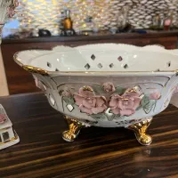 سه تیکه چینی دکوری گل برجسته ترک