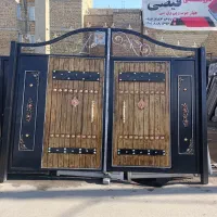 درب باغ طرح چوبی ورق 2میله عرض 3نیم