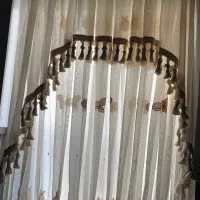 پرده آشپزخانه سفید کرم