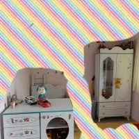 تخت کودک و نوجوان دومنظوره همراه باکمد و تشک تخت|تخت و سرویس خواب|اردبیل, |دیوار