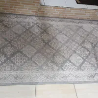 گلیم فرش رنگ سفید طوسی