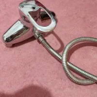 شیر توالت  برنجی سنگین با شلنگ کروم