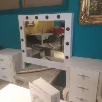 کنسول و آیینه گریم لامپ خور با فایل 3 کشو ومیز|بوفه، ویترین، کنسول|کیش, |دیوار