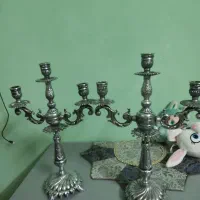 شمدان برنجی روکش نقره|کلکسیون اشیاء عتیقه|مشهد, عسگریه|دیوار