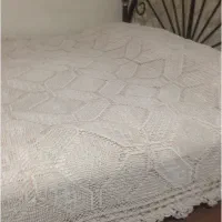 روتختی دونفره ابریشمی قلاب بافی طرح خاتم|سرویس روتختی|تهران, شهرک محلاتی|دیوار