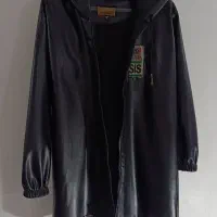 مانتو چرم مشکی کلاه دار|لباس|الیگودرز, |دیوار