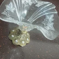 جامیوه ای نو نو استفاده نشده بلور شوگا وپایه برنزی
