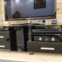 میز تلویزیون شیشه ای مشکی