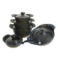 سرویس قابلمه دلفینو ۱۰ پارچه چدن و گرانیت