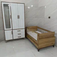 کمد سه درب کودک  تخت نوزاد گهواره ای سرویس سیسمونی