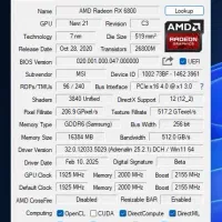 گرافیک گیمینگ RX 6800 16 GB|قطعات و لوازم جانبی رایانه|خوی, |دیوار