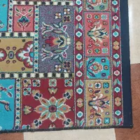 گبه کناره ای راهرویی طرح خشتی سورمه ای|گلیم، جاجیم، گبه|قرچک, شهرک طلائیه|دیوار