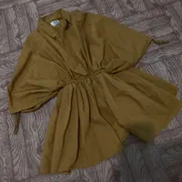 مانتو خفاشی ، کمر کش ، کوتاه ، نو ، رنگ خردل