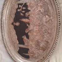 سینی مسی قلمکاری شده قدمت دار