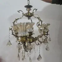 لوستر برنجی آنتیک|لوستر و چراغ آویز|قزوین, |دیوار