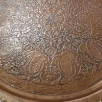 سینی مسی عتیقه قدیمی قلم برجسته یلدایی یلدا|کلکسیون اشیاء عتیقه|ارومیه, |دیوار