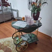 میز بار دوطبقه چرخدار یشمی|مبلمان خانگی و میز عسلی|کرج, فاز ۱ مهرشهر|دیوار