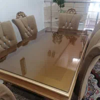 میز ناهار خوری 6 نفره قهوه ای