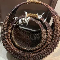 سبد گل آرایی ۳تایی حصیری