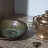 قندان  وکاسه ی برنزی قدیمی ،