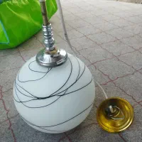 دوعدد لوستر طوسی و سفید طوسی بزرگتر هستش|لوستر و چراغ آویز|رشت, پیرکلاچای|دیوار