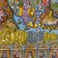 فرش دستباف (بساک)تابلوی ۴ متری سلاطین ایران|فرش|مشکین‌دشت, |دیوار