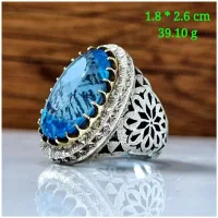 انگشتر توپاز‌‌ مردانه رکاب دستساز کلکسیونی و خاص