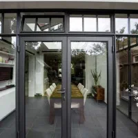 نمای شیشه ای کرتین وال پنجره آلومینیومی ترمال بریک|خدمات پیشه و مهارت|کیش, |دیوار