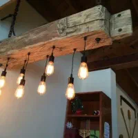 لوستر هابیتی لوستر چوبی روستیک چراغ هابیتی چلچراغ|لوستر و چراغ آویز|تهران, افسریه شمالی|دیوار